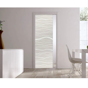 Classic 10mm Glass Pocket Door System Patterned AQUA
