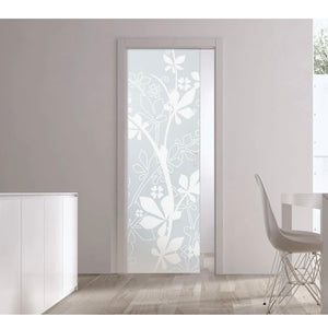 Classic 10mm Glass Pocket Door System Patterned JUNGLE