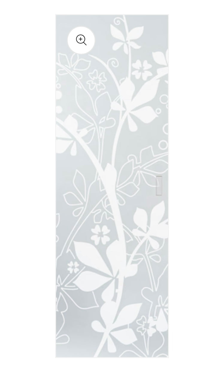Classic 10mm Glass Pocket Door System Patterned JUNGLE